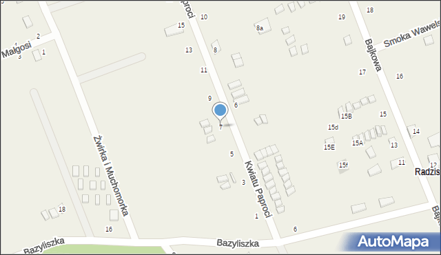 Rusinowo, Kwiatu Paproci, 7, mapa Rusinowo
