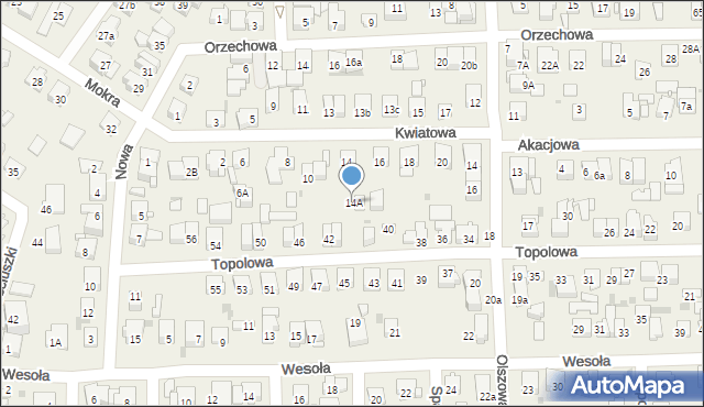 Rybie, Kwiatowa, 14A, mapa Rybie