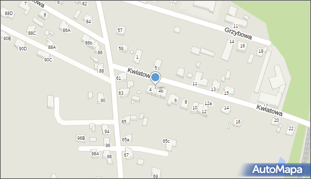 Rybnik, Kwiatowa, 4a, mapa Rybnika