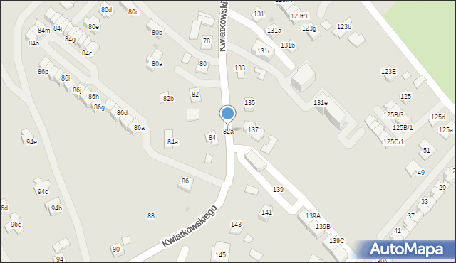 Rzeszów, Kwiatkowskiego Eugeniusza, 82a, mapa Rzeszów
