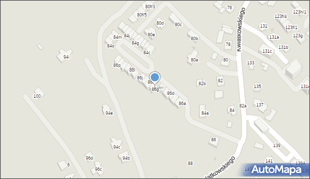 Rzeszów, Kwiatkowskiego Eugeniusza, 86g, mapa Rzeszów