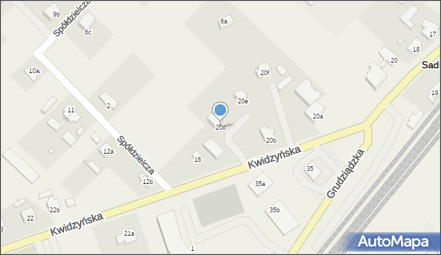 Sadlinki, Kwidzyńska, 20d, mapa Sadlinki