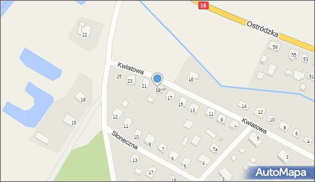 Samborowo, Kwiatowa, 19, mapa Samborowo