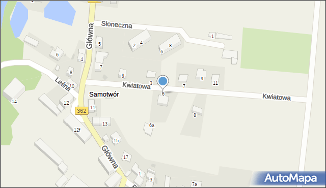 Samotwór, Kwiatowa, 6, mapa Samotwór