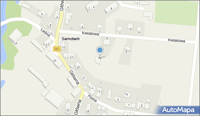 Samotwór, Kwiatowa, 6a, mapa Samotwór