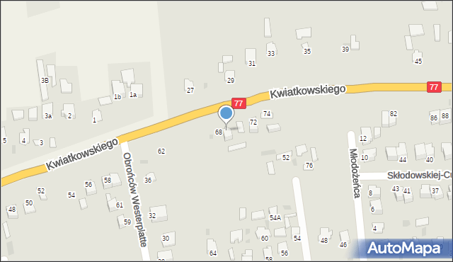 Sandomierz, Kwiatkowskiego Eugeniusza, 70, mapa Sandomierza