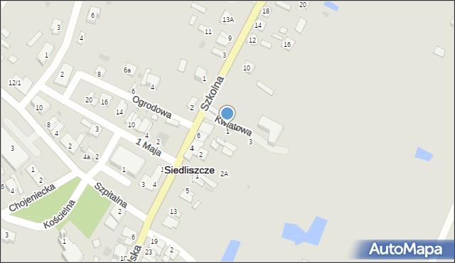 Siedliszcze, Kwiatowa, 1, mapa Siedliszcze