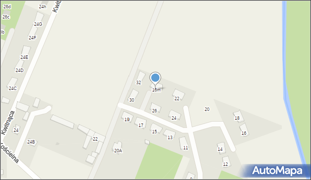 Skrzeszew, Kwitnąca, 28, mapa Skrzeszew