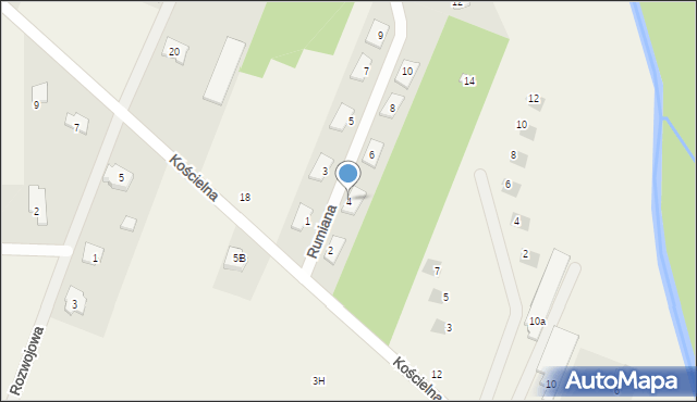 Skrzeszew, Kwitnąca, 4, mapa Skrzeszew