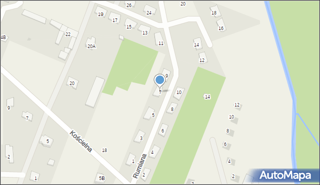 Skrzeszew, Kwitnąca, 7, mapa Skrzeszew