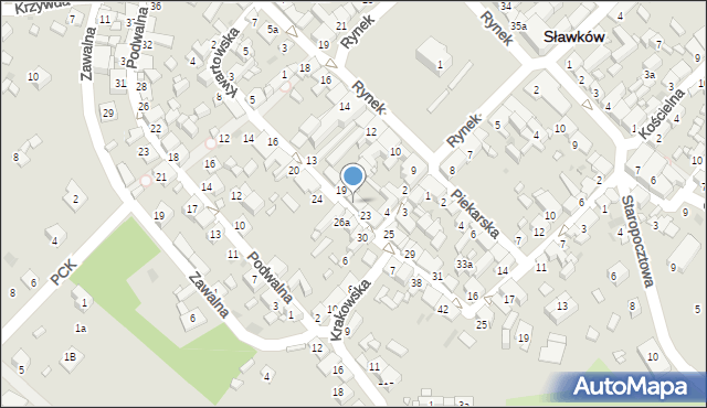 Sławków, Kwartowska, 21, mapa Sławków