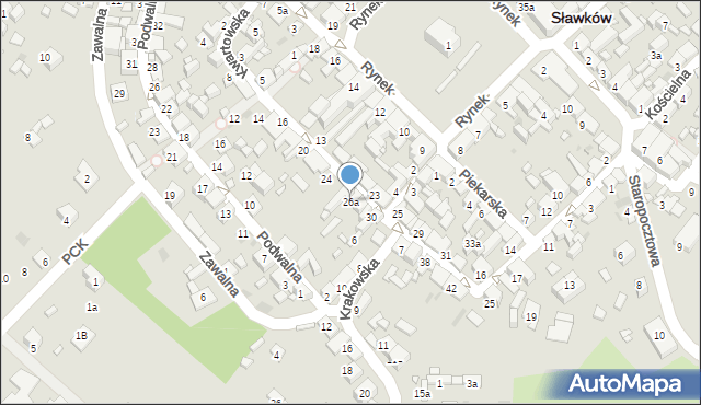 Sławków, Kwartowska, 26a, mapa Sławków