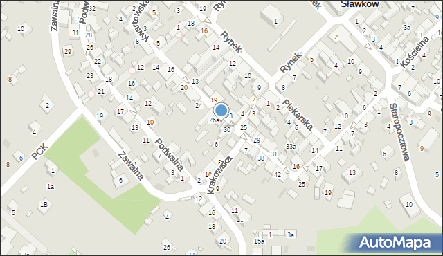 Sławków, Kwartowska, 28, mapa Sławków