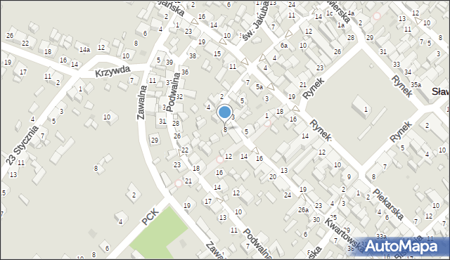 Sławków, Kwartowska, 8, mapa Sławków