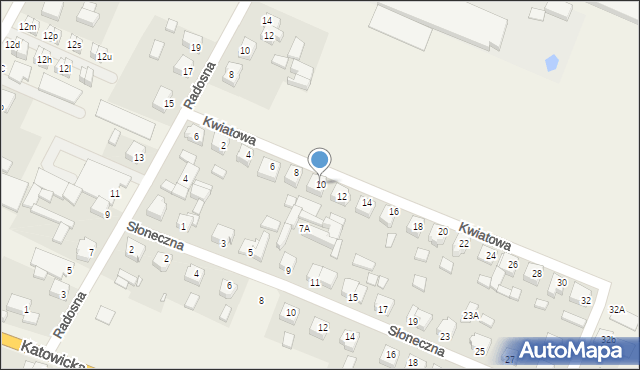 Słupia pod Kępnem, Kwiatowa, 10, mapa Słupia pod Kępnem