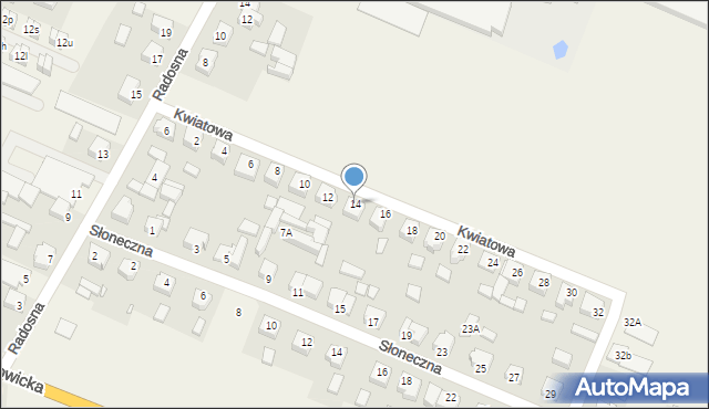 Słupia pod Kępnem, Kwiatowa, 14, mapa Słupia pod Kępnem