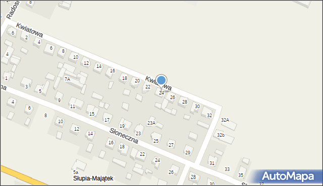 Słupia pod Kępnem, Kwiatowa, 24, mapa Słupia pod Kępnem