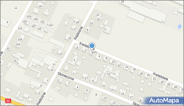 Słupia pod Kępnem, Kwiatowa, 4, mapa Słupia pod Kępnem