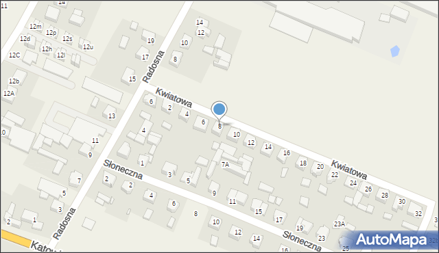 Słupia pod Kępnem, Kwiatowa, 8, mapa Słupia pod Kępnem