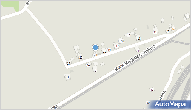 Sosnowiec, KWK Kazimierz-Juliusz, 23, mapa Sosnowca