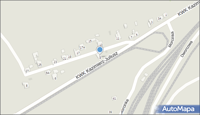 Sosnowiec, KWK Kazimierz-Juliusz, 4, mapa Sosnowca