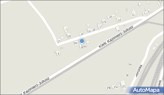 Sosnowiec, KWK Kazimierz-Juliusz, 6, mapa Sosnowca