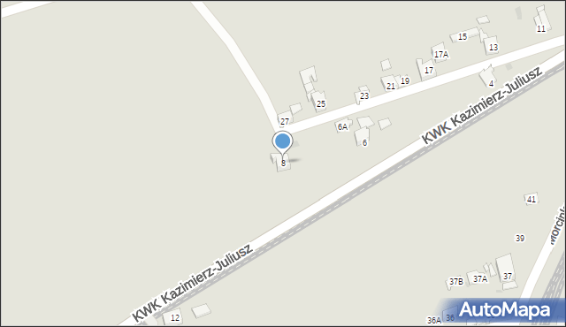 Sosnowiec, KWK Kazimierz-Juliusz, 8, mapa Sosnowca