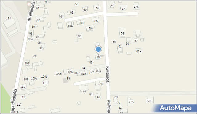 Stare Lipiny, Kwitnąca, 80, mapa Stare Lipiny