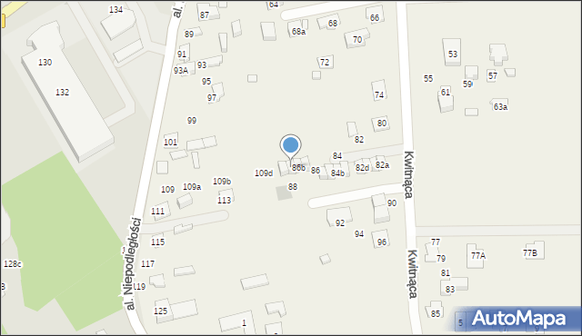 Stare Lipiny, Kwitnąca, 86c, mapa Stare Lipiny