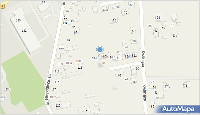 Stare Lipiny, Kwitnąca, 86d, mapa Stare Lipiny