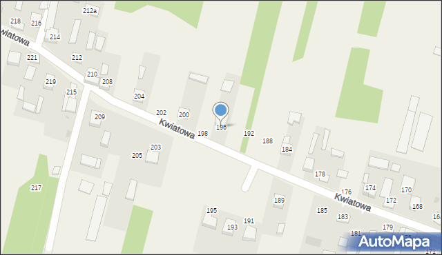 Stary Broniszew, Kwiatowa, 196, mapa Stary Broniszew