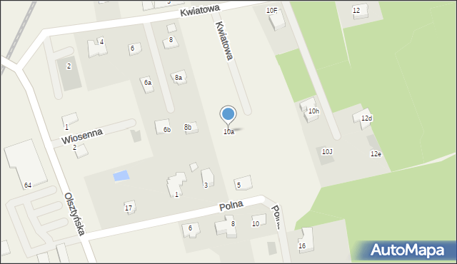 Stawiguda, Kwiatowa, 10a, mapa Stawiguda