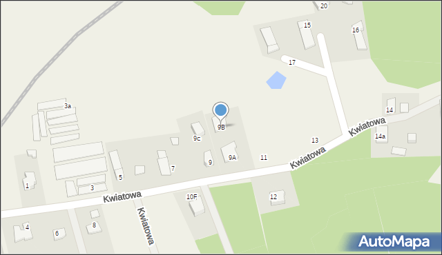 Stawiguda, Kwiatowa, 9B, mapa Stawiguda