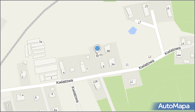 Stawiguda, Kwiatowa, 9c, mapa Stawiguda