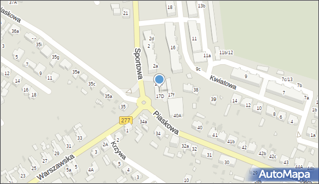 Sulechów, Kwiatowa, 17C, mapa Sulechów