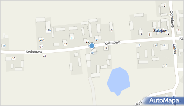 Sulejów, Kwiatowa, 10, mapa Sulejów