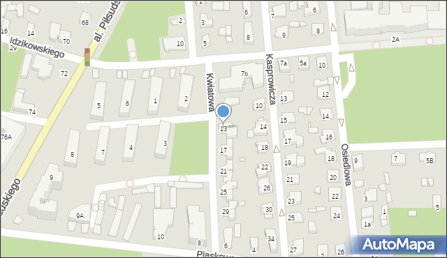 Sulejówek, Kwiatowa, 13, mapa Sulejówek