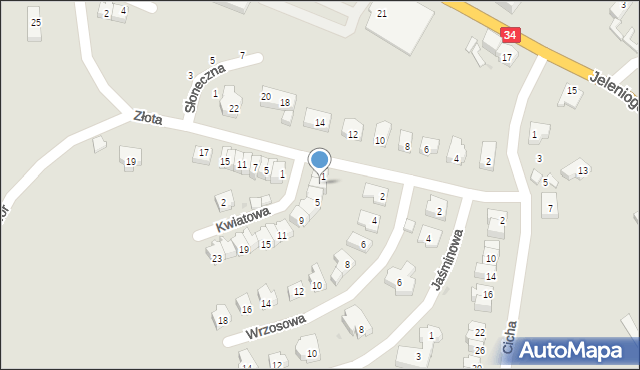 Świebodzice, Kwiatowa, 3, mapa Świebodzice