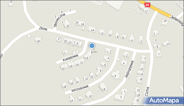 Świebodzice, Kwiatowa, 5, mapa Świebodzice