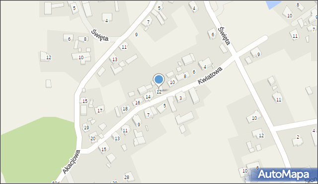 Święta, Kwiatowa, 12, mapa Święta