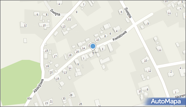 Święta, Kwiatowa, 5, mapa Święta