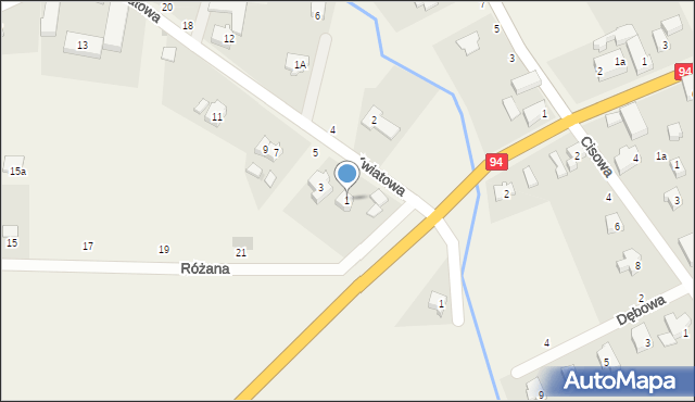 Szczytniki Małe, Kwiatowa, 1, mapa Szczytniki Małe