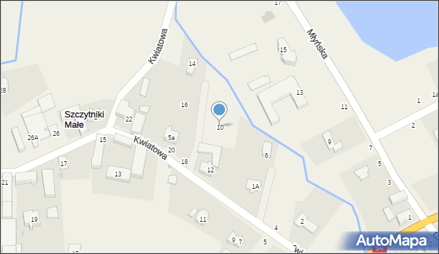 Szczytniki Małe, Kwiatowa, 10, mapa Szczytniki Małe