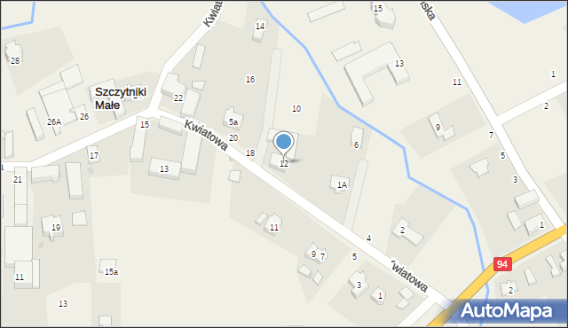 Szczytniki Małe, Kwiatowa, 12, mapa Szczytniki Małe