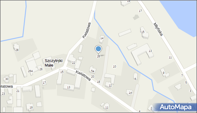 Szczytniki Małe, Kwiatowa, 16, mapa Szczytniki Małe