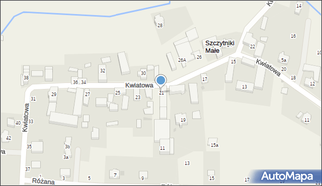Szczytniki Małe, Kwiatowa, 21, mapa Szczytniki Małe