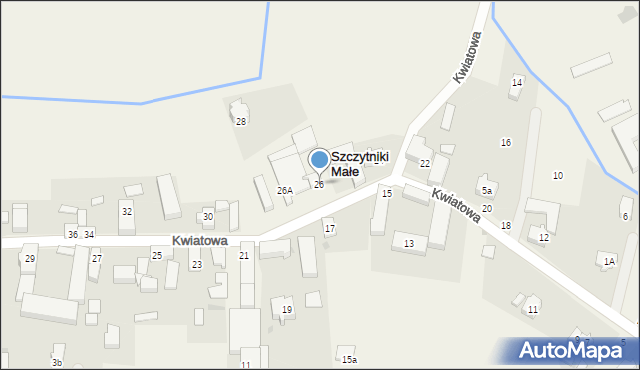 Szczytniki Małe, Kwiatowa, 26, mapa Szczytniki Małe