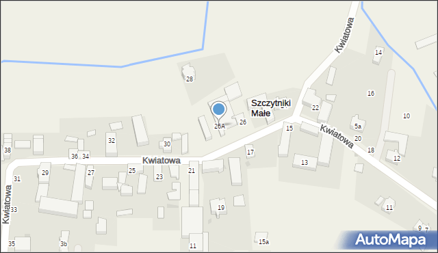 Szczytniki Małe, Kwiatowa, 26A, mapa Szczytniki Małe