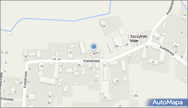 Szczytniki Małe, Kwiatowa, 30, mapa Szczytniki Małe