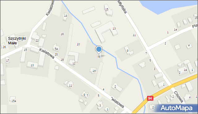 Szczytniki Małe, Kwiatowa, 6, mapa Szczytniki Małe